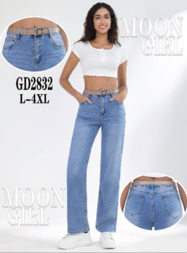 Spodnie damskie jeans Roz L-4XL, 1 Kolor .Paczka 10 szt